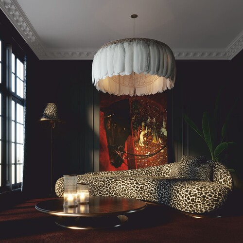 Casa Padrino Luxus Sofa Rechte Seite Leopard / Braun / Silber 280 cm - Wohnzimmer & Hotel M�bel