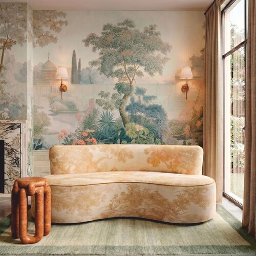 Casa Padrino Luxus Samt Sofa Creme / Beige 180 cm - Wohnzimmer & Hotel M�bel