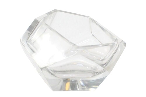 Casa Padrino Luxus Schale  14,5 x H. 11,5 cm - Deko Schale aus massivem Klarglas mit facettiertem Diamant-Schliff - Luxus Deko Accessoires