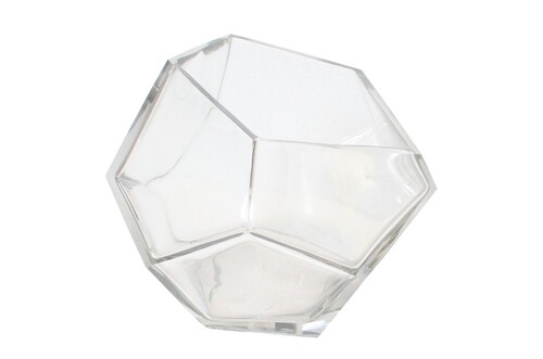 Casa Padrino Luxus Schale  24,5 x H. 19,5 cm - Gro�e Deko Schale aus massivem Klarglas mit facettiertem Diamant-Schliff - Luxus Deko Accessoires