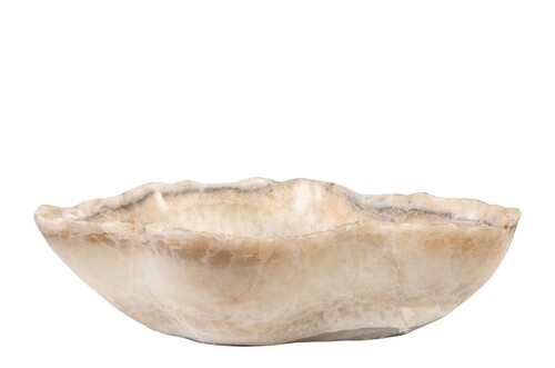 Casa Padrino Luxus Schale 38 x 47 x H. 13,5 cm - Gro�e Deko Schale aus hochwertigem Onyx - Luxus Deko Accessoires