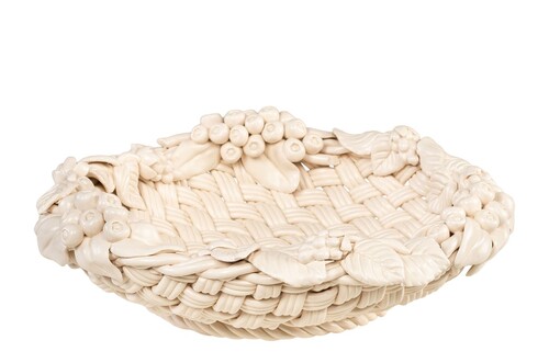 Casa Padrino Luxus Schale Cremewei�  32 x H. 10 cm - Runde Deko Schale aus hochwertiger Keramik - Luxus Deko Accessoires