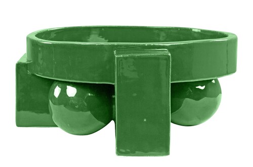 Casa Padrino Luxus Schale Gr�n 31,5 x 33,5 x H. 13,5 cm - Steingut Deko Schale im Basil Green Finish - Luxus Deko Accessoires