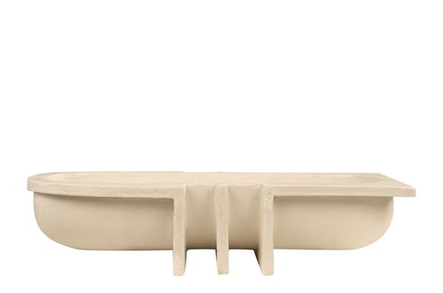 Casa Padrino Luxus Schale Naturfarben 51 x 19,5 x H. 11 cm - L�ngliche Steingut Deko Schale im Natural Finish - Luxus Deko Accessoires