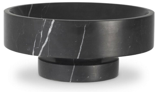 Casa Padrino Luxus Schale Schwarz  33 x H. 13 cm - Runde Deko Sch�ssel aus hochwertigem Marmor - Luxus Deko Accessoires