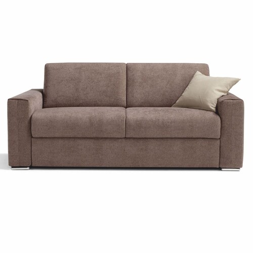 Casa Padrino Luxus Schlafsofa Braun / Silber 218 cm - Ausklappbares Wohnzimmer Sofa