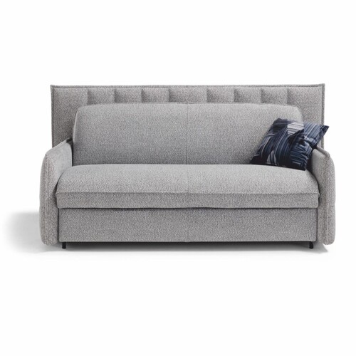 Casa Padrino Luxus Schlafsofa Grau 220 cm - Ausklappbares Wohnzimmer Sofa
