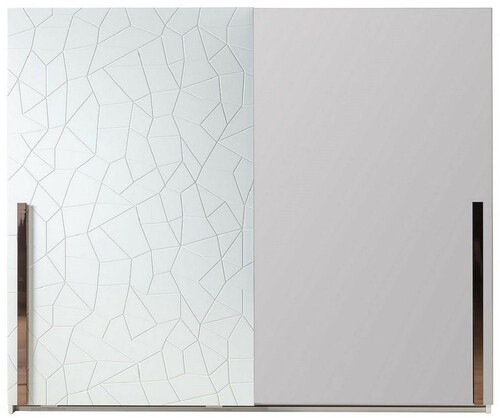 Casa Padrino Luxus Schlafzimmerschrank Wei� / Kupferfarben 260 x 70 x H. 220 cm - Massivholz Kleiderschrank mit 2 Schiebet�ren - Luxus Schlafzimmer M�bel