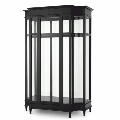 Casa Padrino Luxus Art Deco Mahagoni Kleiderschrank Schwarz 147 x H. 238 cm