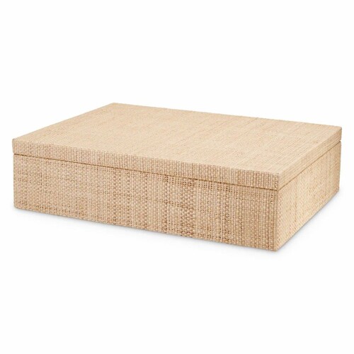 Casa Padrino Luxus Aufbewahrungsbox Naturfarben 40 cm - Luxus Accessoires