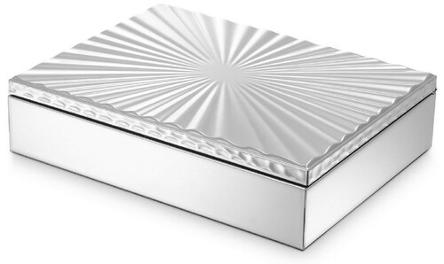 Casa Padrino Luxus Schmuckkasten Silber 20 x 15 x H. 5 cm - Schmuckschatulle - Aufbewahrungsbox - Deko Accessoires - Luxus Qualit�t