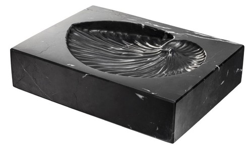 Casa Padrino Luxus Schreibtisch Deko Schwarz 24 x 18 x H. 5,5 cm - Marmor Deko Objekt - Deko Accessoires