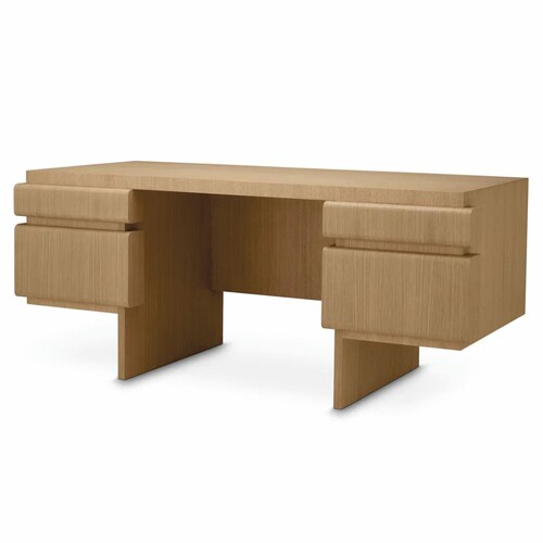 Casa Padrino Luxus Schreibtisch mit 4 Schubladen Naturfarben 180,5 cm - B�ro M�bel