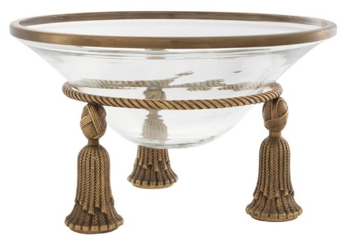 Casa Padrino Luxus Sch�ssel Vintage Messingfarben  36 x H. 21 cm - Hotel & Restaurant Deko Accessoires