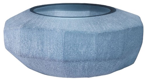 Casa Padrino Luxus Sch�ssel Blau  36 x H. 15 cm - Wohnzimmer Dekoration - Deko Accessoires