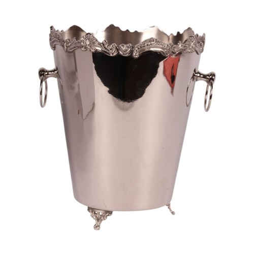Casa Padrino Luxus Sektk�hler Silber  26 x H. 28 cm - Weink�hler mit Barock Zierrand