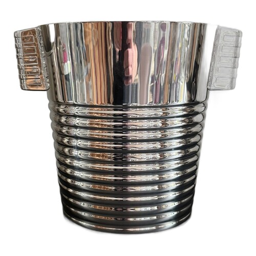 Casa Padrino Luxus Sektk�hler Silber mit Rillendekor - Weink�hler mit 2 Griffen