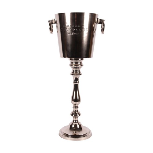 Casa Padrino Luxus Sektk�hler auf S�ulenfu� Silber  32 x H. 66 cm - Champagnerk�hler