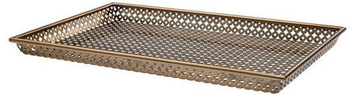 Casa Padrino Luxus Serviertablett Antik Messingfarben 52 x 35 x H. 3,5 cm - Gastronomie Accessoires