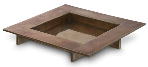 Casa Padrino Luxus Serviertablett Vintage Messing 20 x 20 x H. 2 cm - Quadratisches Messing Tablett - Gastronomie & Restaurant Accessoires - Luxus Accessoires