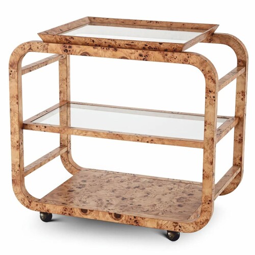 Casa Padrino Luxus Servierwagen Hellbraun 80 x 48 x H. 75 cm - Gastronomie Accessoires - Hotel Accessoires - Luxus Accessoires