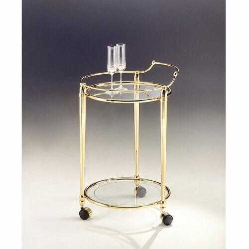 Casa Padrino Luxus Servierwagen Messing Gl�nzend 52 x 48 x H. 74 cm - Made in Italy