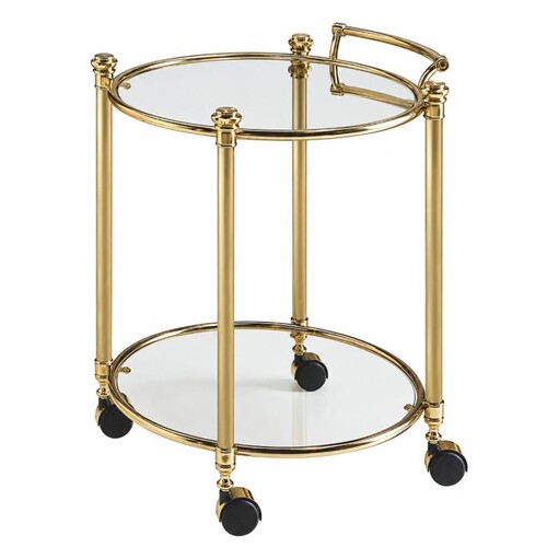 Casa Padrino Luxus Servierwagen Messing Gl�nzend 57 x 54 x H. 72 cm - Made in Italy