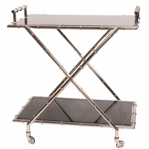 Casa Padrino Luxus Servierwagen Silber 82 x H. 88 cm - Restaurant & Hotel Accessoires