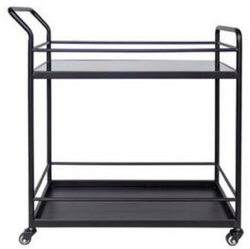 Casa Padrino Luxus Servierwagen Schwarz 71 x 40 x H. 85 cm - Metall Trolley - Hotel & Restaurant Accessoires