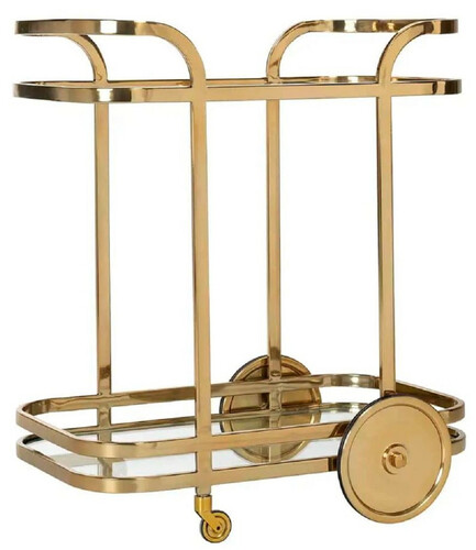 Casa Padrino Luxus Servierwagen Gold 74 x 49 x H. 78 cm - Hotel Restaurant Gastronomie Trolley - Luxus Hotel & Restaurant Accessoires