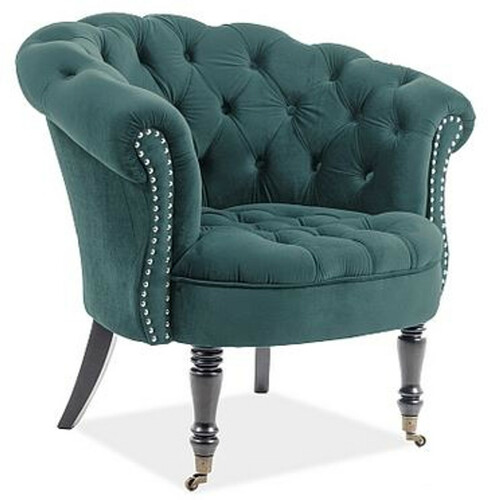 Casa Padrino Chesterfield Sessel 87 x 78 x H. 83 cm - Verschiedene Farben - Eleganter Salon Sessel mit edlem Samtsoff - Chesterfield M�bel 