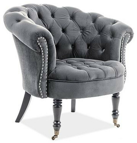 Casa Padrino Chesterfield Sessel 87 x 78 x H. 83 cm - Verschiedene Farben - Eleganter Salon Sessel mit edlem Samtsoff - Chesterfield M�bel 