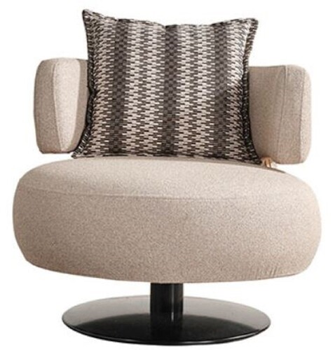 Casa Padrino Luxus Sessel Beige / Schwarz  95 x H. 88 cm