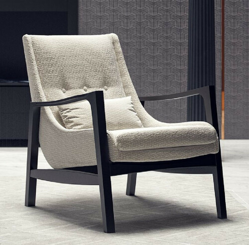 Casa Padrino Luxus Sessel Cremewei� / Matt Schwarz 71 x 78 x H. 92 cm - Wohnzimmer Sessel - Hotel Sessel - Wohnzimmer M�bel - Hotel M�bel - Luxus M�bel - Luxus Einrichtung