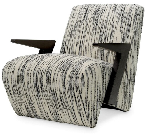 Casa Padrino Luxus Sessel Wei� / Schwarz 70 x 92 x H. 73 cm