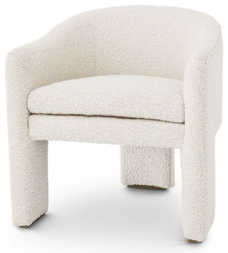 Casa Padrino Designer Sessel Creme / Messingfarben 66 x 67 x H. 69 cm - Moderner Wohnzimmer Sessel - Hotel Sessel - Luxus Wohnzimmer & Hotel M�bel