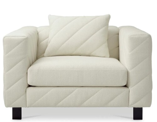 Casa Padrino Luxus Sessel Creme / Schwarz  Wohnzimmer Sessel - Luxus Wohnzimmer M�bel