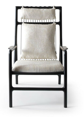 Casa Padrino Luxus Sessel Cremewei� / Matt Schwarz 69 x 92 x H. 107 cm - Wohnzimmer Sessel - Hotel Sessel - Wohnzimmer M�bel - Hotel M�bel - Luxus M�bel - Luxus Einrichtung