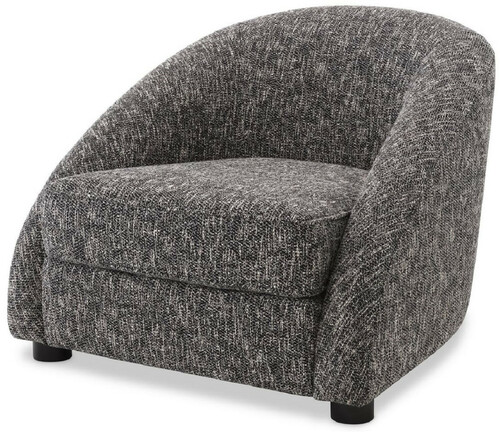 Casa Padrino Luxus Sessel Schwarz / Schwarz 88 x 80 x H. 65 cm - Wohnzimmer Sessel - Luxus Wohnzimmer M�bel