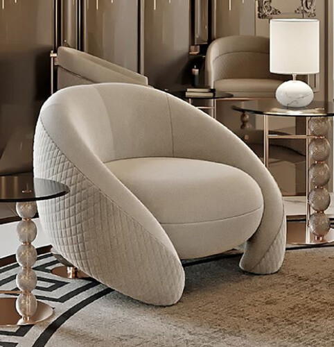 Casa Padrino Luxus Sessel Hellgrau / Kupfer 114 x 100 x H. 76 cm - Wohnzimmer Sessel - Hotel Sessel - Wohnzimmer M�bel - Hotel M�bel - Luxus M�bel - Luxus Einrichtung