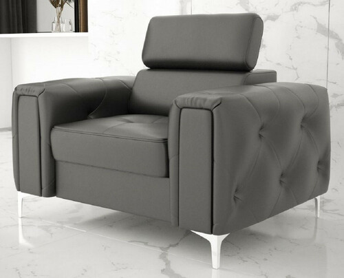 Casa Padrino Wohnzimmer Sessel 110 x 100 x H. 78-99 cm - Verschieden Farben - Moderner Sessel mit verstellbarer Kopfst�tze - Moderne Wohnzimmer M�bel 