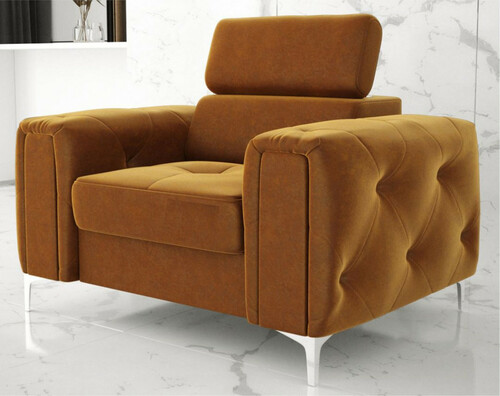 Casa Padrino Wohnzimmer Sessel 110 x 100 x H. 78-99 cm - Verschieden Farben - Moderner Sessel mit verstellbarer Kopfst�tze - Moderne Wohnzimmer M�bel 