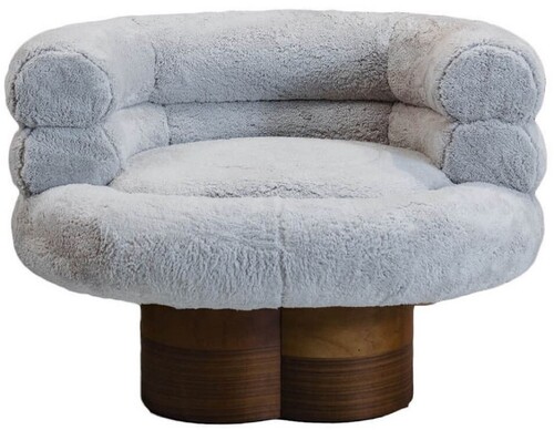 Casa Padrino Luxus Wohnzimmer Sessel Grau / Braun 100 cm