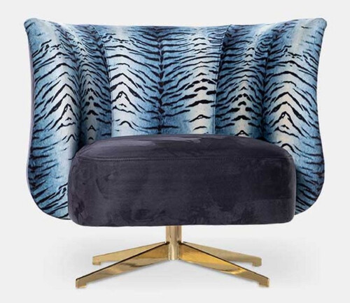 Casa Padrino Luxus Sessel Lila / Mehrfarbig / Gold 85 x 80 x H. 70 cm - Wohnzimmer Sessel - Hotel Sessel - Wohnzimmer M�bel - Hotel M�bel - Luxus M�bel - Luxus Einrichtung