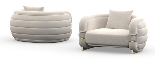 Casa Padrino Luxus Sessel Modern Grau / Beige - Hochwertige Verarbeitung - Moderne Wohnzimmer M�bel - Luxus Qualit�t