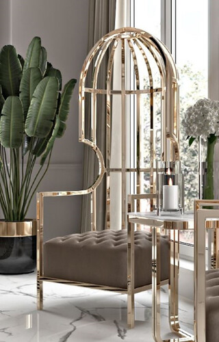 Casa Padrino Luxus Sessel Grau / Gold 78 x 78 x H. 156 cm - Wohnzimmer Sessel - Hotel Sessel - Wohnzimmer M�bel - Hotel M�bel - Luxus M�bel