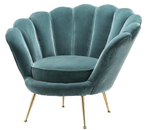 Casa Padrino Designer Wohnzimmer Sessel Dunkelt�rkis / Messingfarben 96,5 x 79 x H. 78 cm - Luxus Wohnzimmerm�bel