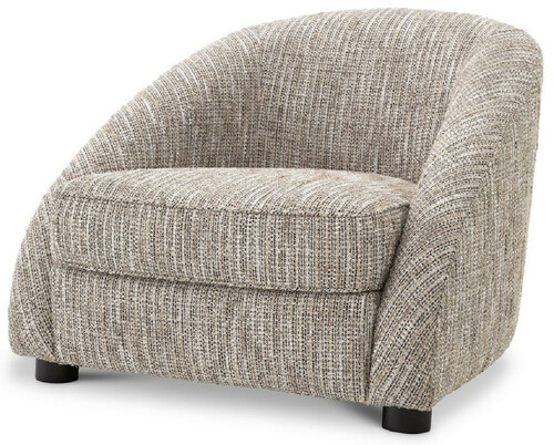 Casa Padrino Luxus Sessel Beige / Schwarz 88 x 80 x H. 65 cm - Wohnzimmer Sessel - Luxus Wohnzimmer M�bel