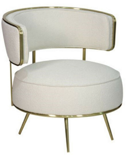 Casa Padrino Luxus Sessel Creme / Gold 76 x 72 x H. 81 cm - Wohnzimmer Sessel - Hotel Sessel - Wohnzimmer M�bel - Hotel M�bel - Luxus M�bel - Luxus Einrichtung