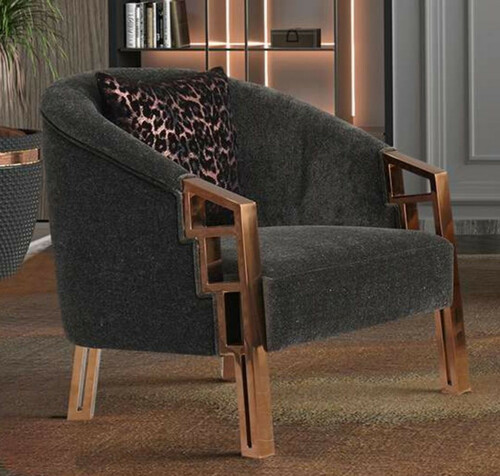 Casa Padrino Luxus Sessel Braun / Kupfer 80 x 80 x H. 90 cm - Wohnzimmer Sessel - Hotel Sessel - Wohnzimmer M�bel - Hotel M�bel - Luxus M�bel - Luxus Einrichtung